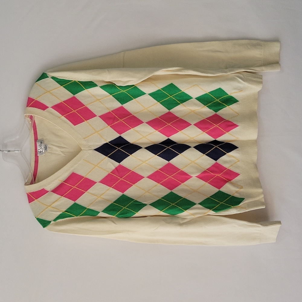 Lilly Pulitzer Argyle Sweater Size L